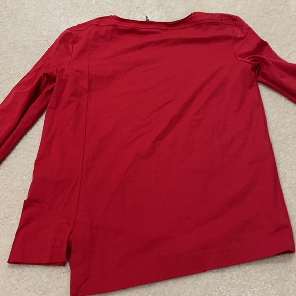 Jill Sander vintage 80’s y2k red asymmetrical long sleeve t guc cotton spendex - Picture 9 of 12